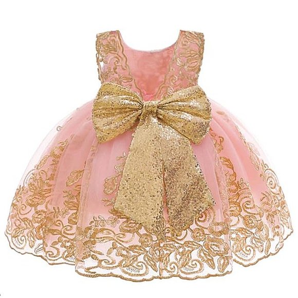 NWT Beautiful Sparkling Sequin Bow Baby Dress Christmas Flower Girl Page… - Picture 10 of 16